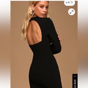 All That You Wish For Black Mock Neck Cutout Bodycon Dress